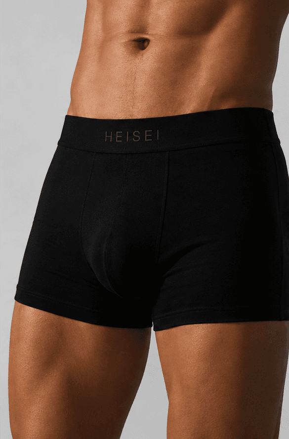Model wearing HEISEI Sumi Black Boxer Brief