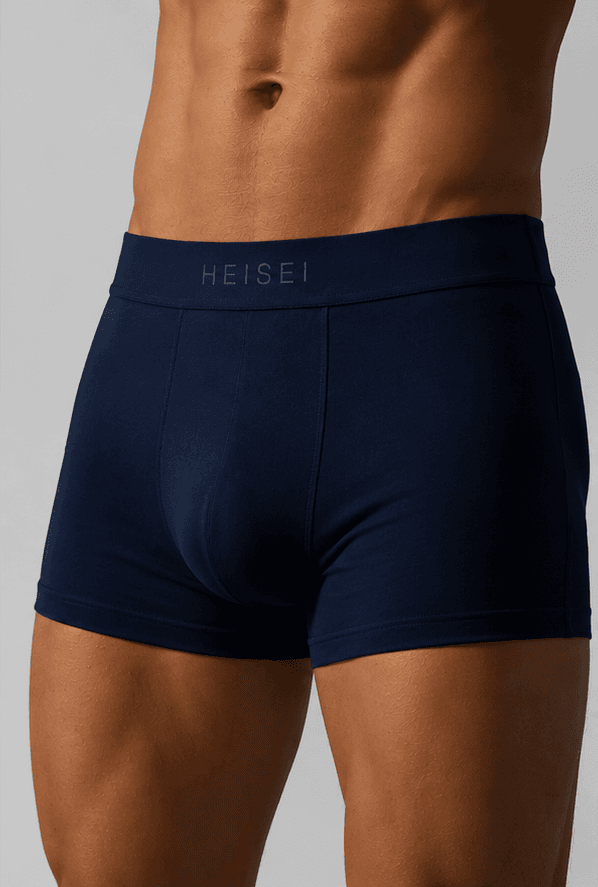 Model wearing HEISEI Katsu Blue Boxer Brief